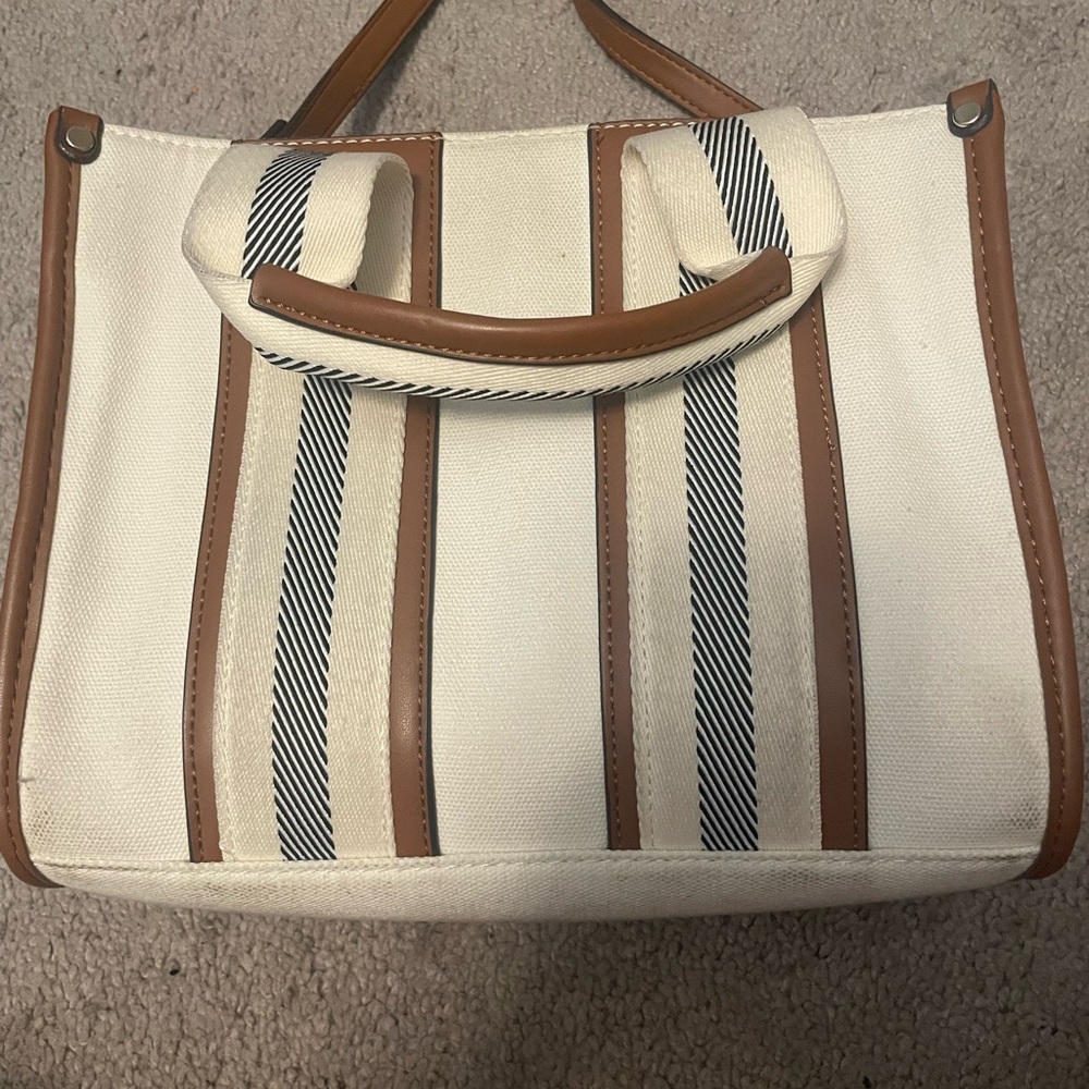 Aldo Brown and Cream Striped Shoulder Bag - Picture 2 of 5